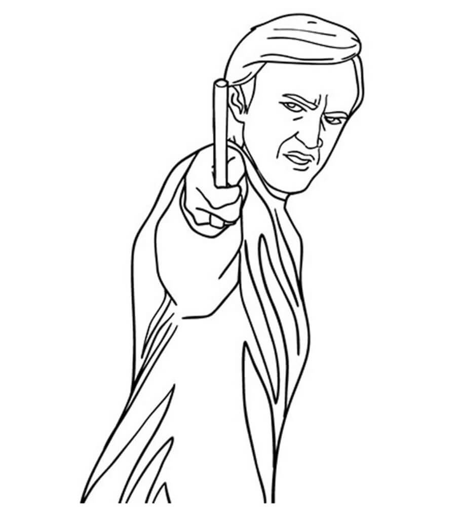 Dibujo de Enojado Draco Malfoy para Colorear y Imprimir