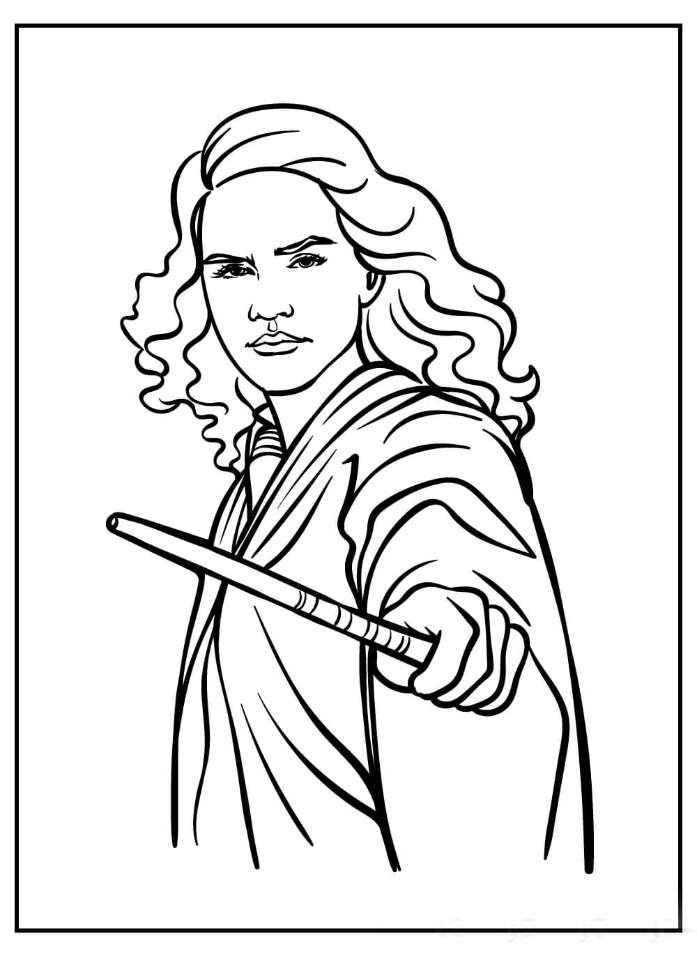 Dibujo de Genial Personaje de Harry Potter para Colorear y Imprimir