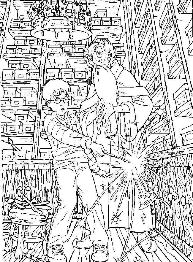 Dibujo de Gran Harry Potter para Colorear y Imprimir