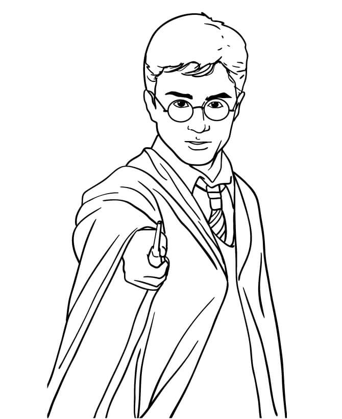 Dibujo de Harry Potter Basíco para Colorear y Imprimir