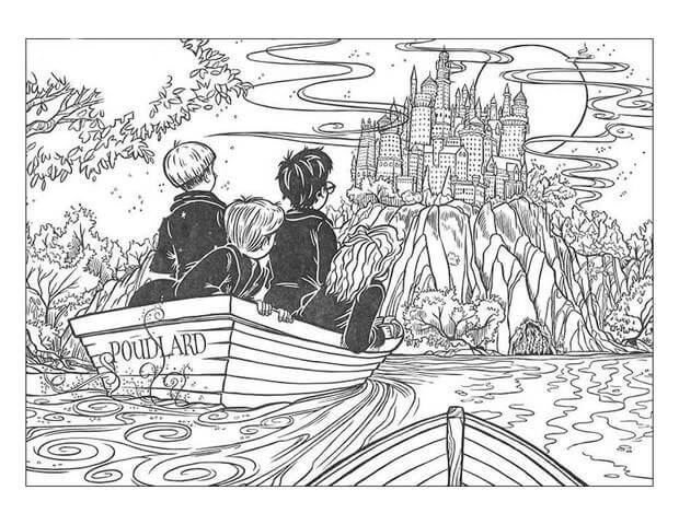 Dibujo de Harry Potter En Poudlard para Colorear y Imprimir