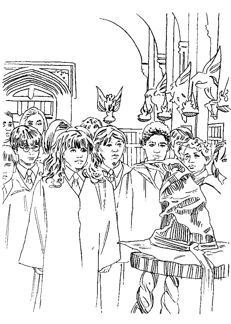 Dibujo de Harry Potter y La Piedra Filosofal para Colorear y Imprimir