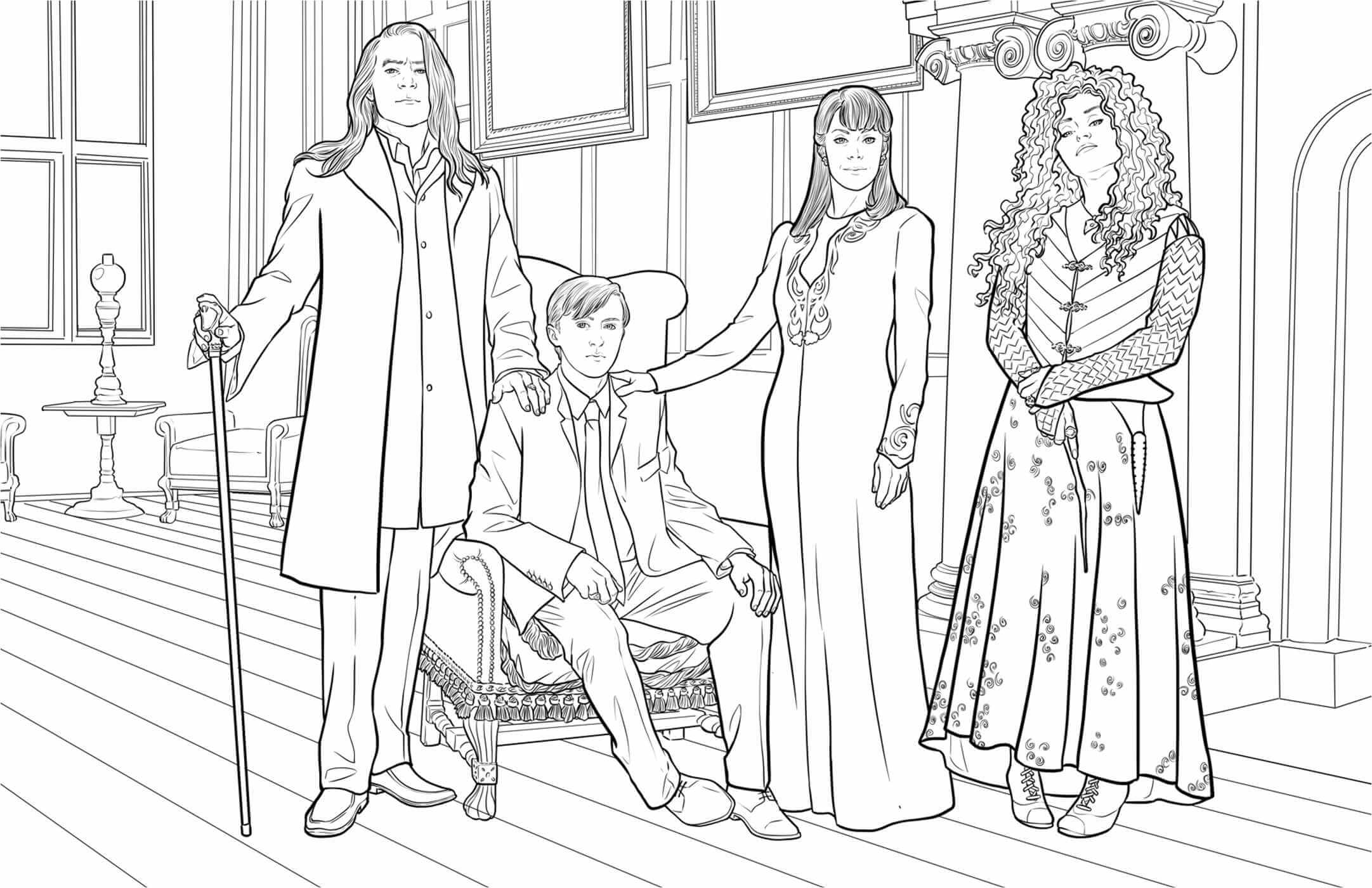 Dibujo de Impresionante Harry Potter para Colorear y Imprimir
