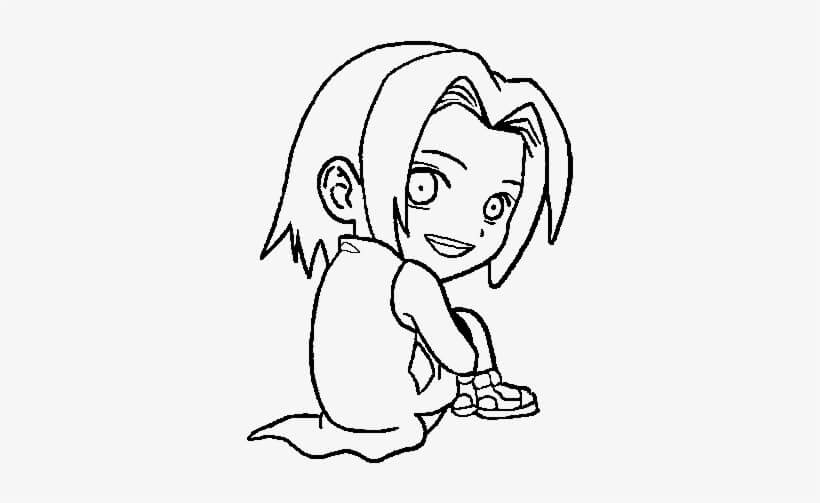 Dibujo de Bebé Sakura para Colorear y Imprimir