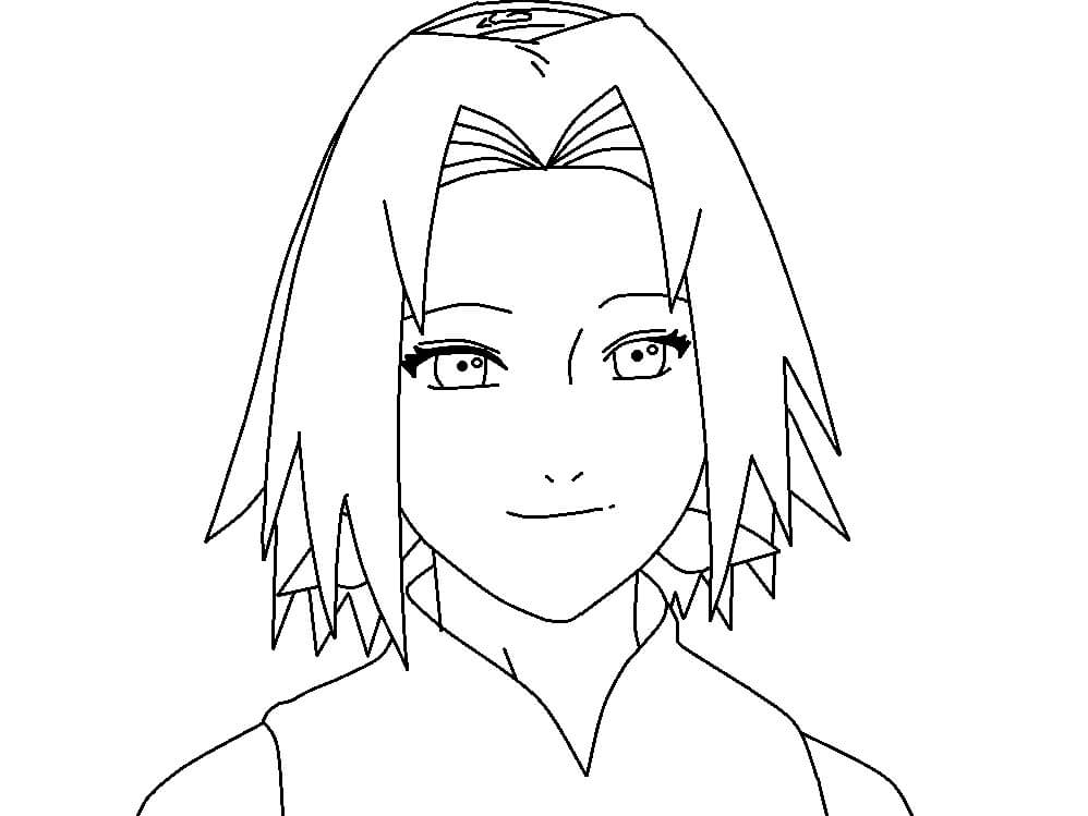 Dibujo de Cabeza Sakura para Colorear y Imprimir
