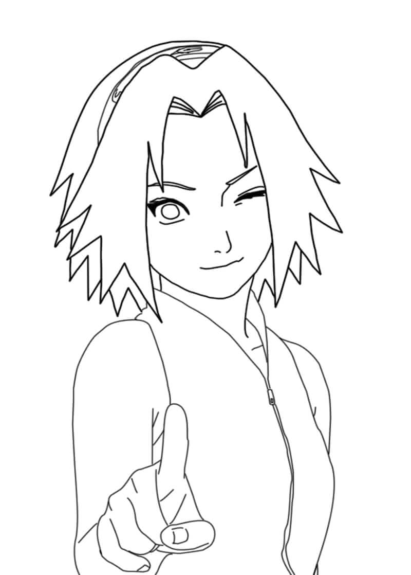 Dibujo de Cara Sakura para Colorear y Imprimir