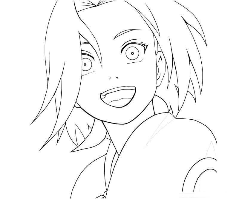 Dibujo de Sakura Divertido para Colorear y Imprimir