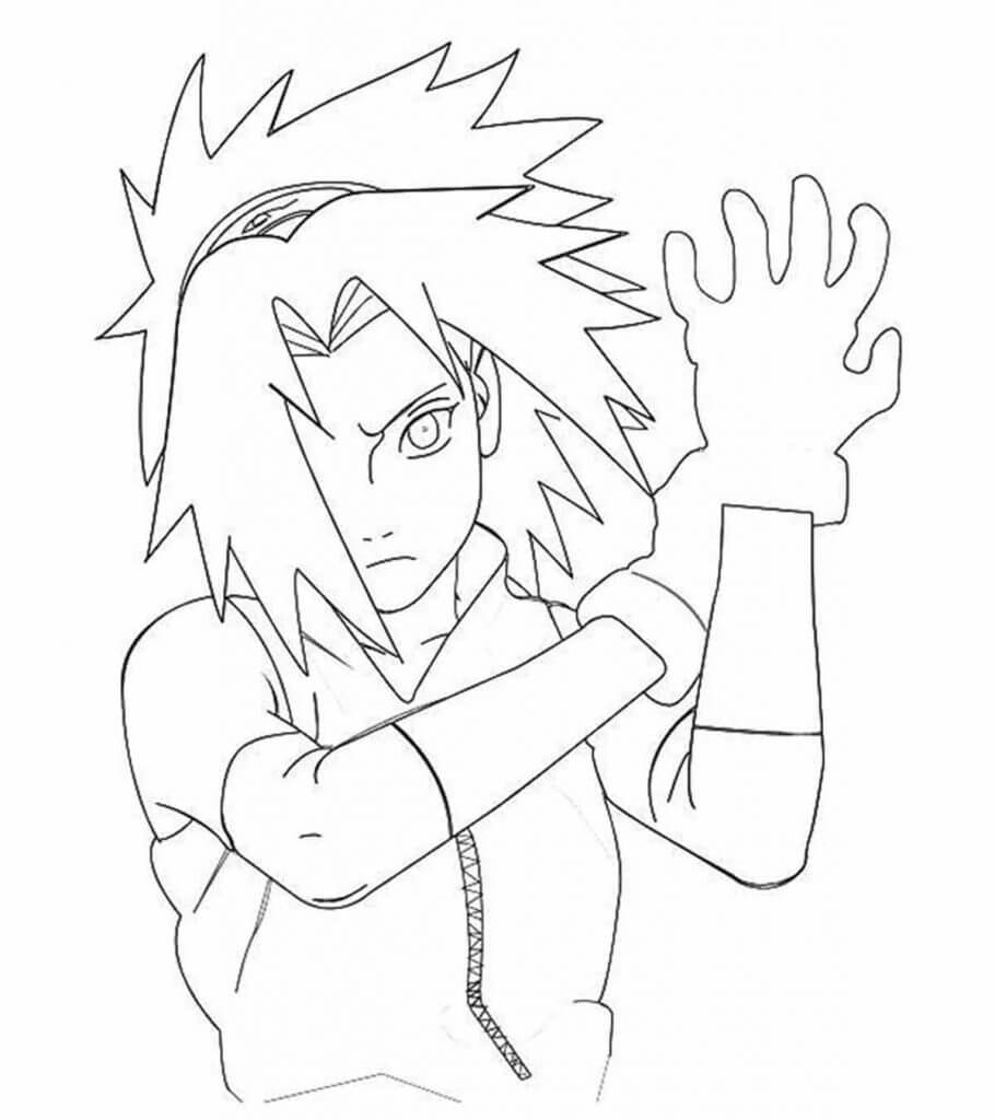 Dibujo de Sakura Genial para Colorear y Imprimir