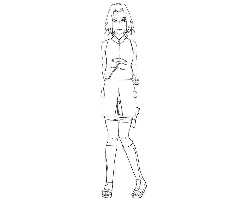 Dibujo de Sakura Hermosa para Colorear y Imprimir