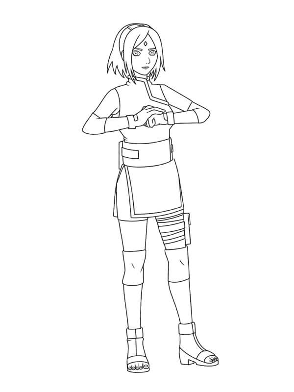Dibujo de Uchiha Sakura para Colorear y Imprimir