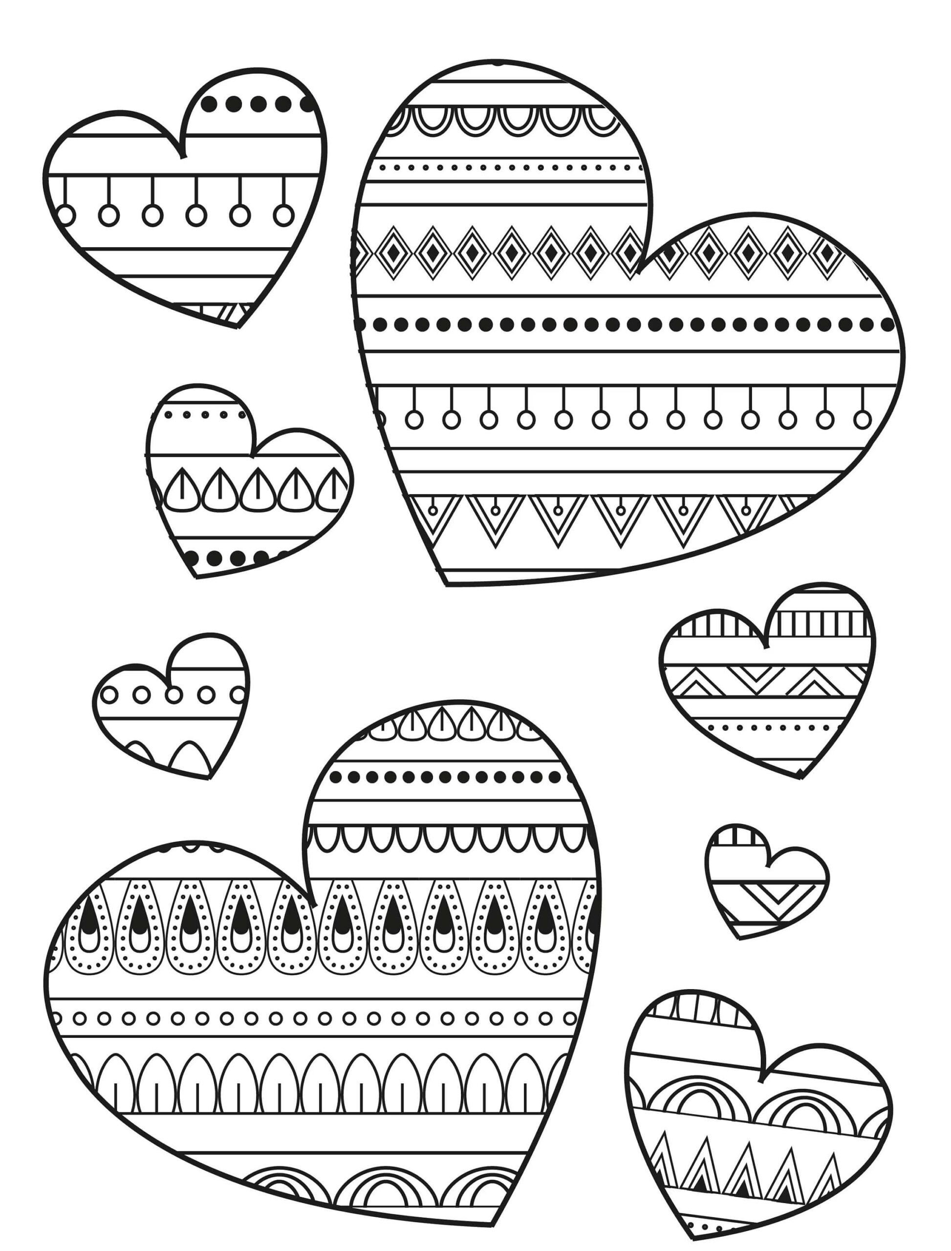 Dibujo de El Mándala de Corazones Scaled para Colorear y Imprimir