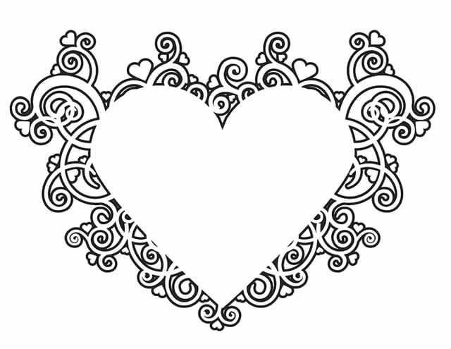 Dibujo de Lindo Corazón Mándala para Colorear y Imprimir