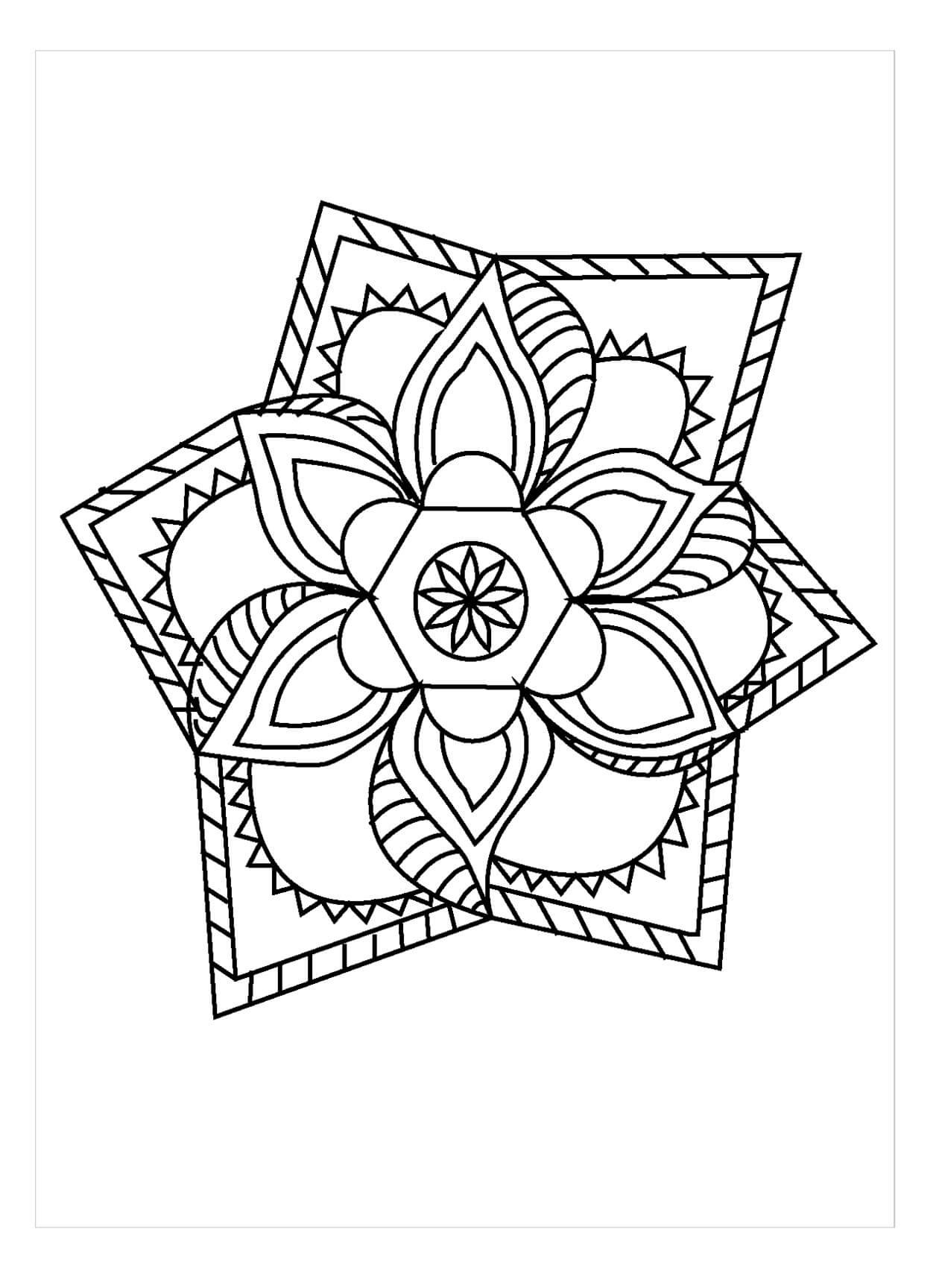 Dibujo de Mándala Corazón Libre para Colorear y Imprimir