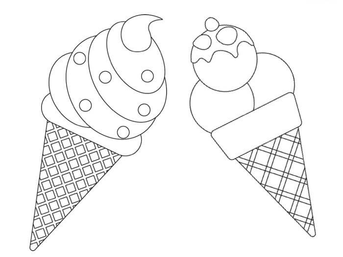 dibujo dos helados para colorear