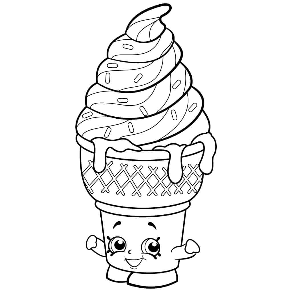 dibujo dulce helado dream shopkins para colorear