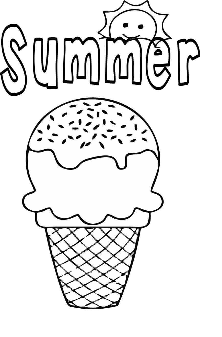 dibujo helado de verano para colorear