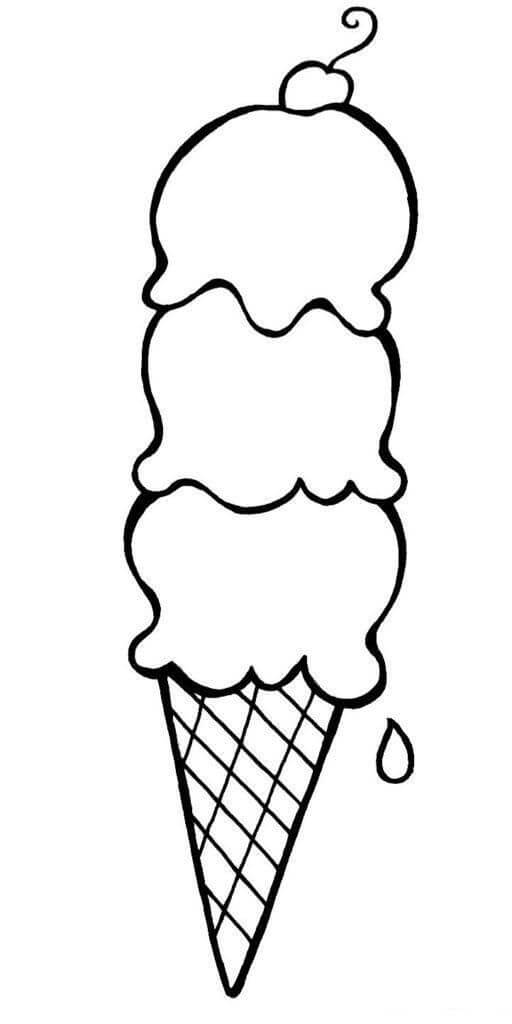 dibujo helado simple para colorear