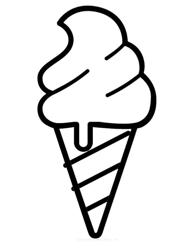 dibujo helado suave facil para colorear