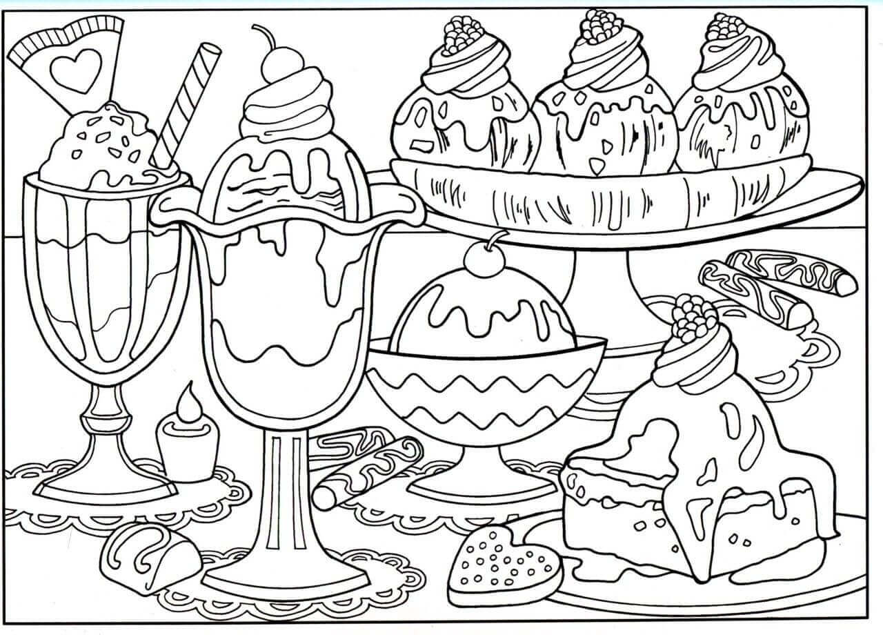 dibujo mesa de helado para colorear