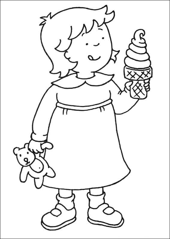dibujo rosie comiendo helado para colorear