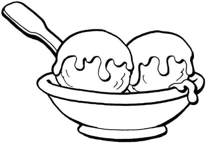 dibujo tazon de helado para colorear