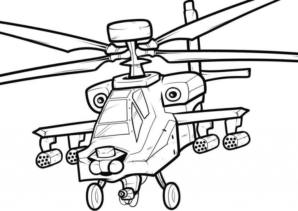 dibujo dibujo de helicoptero militar para imprimir y colorear