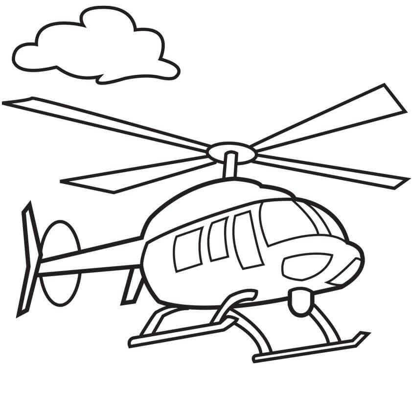 dibujo dos helicopteros volando para imprimir y colorear