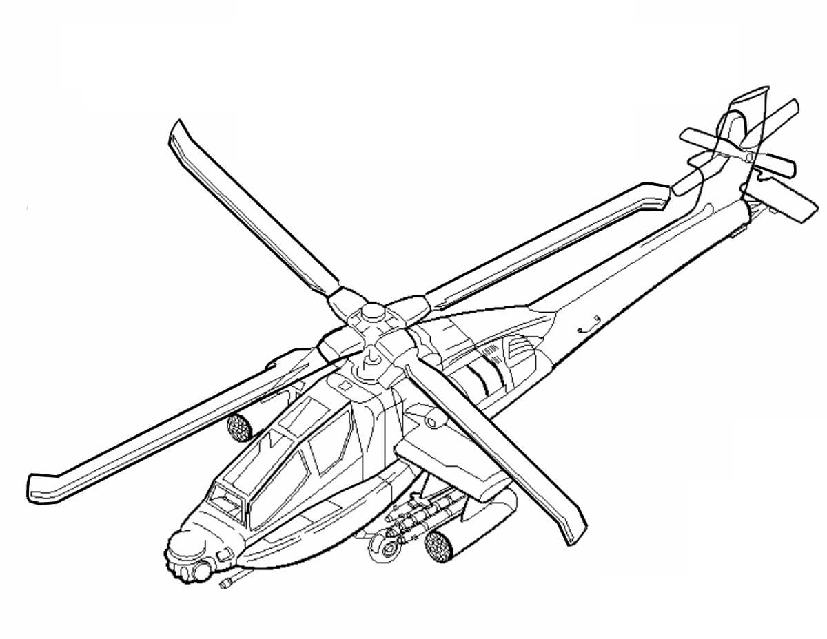 dibujo helicoptero adorable para imprimir y colorear
