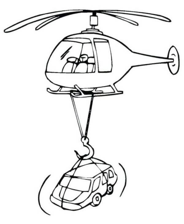 dibujo helicoptero bombero para imprimir y colorear