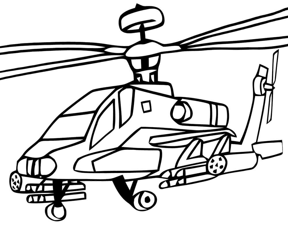 dibujo helicoptero de dibujos animados lindo para imprimir y colorear