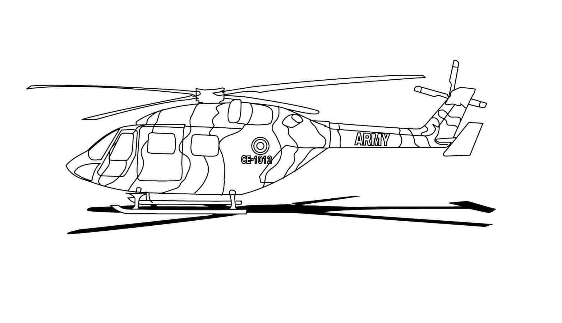 dibujo helicoptero de dibujos animados para imprimir y colorear
