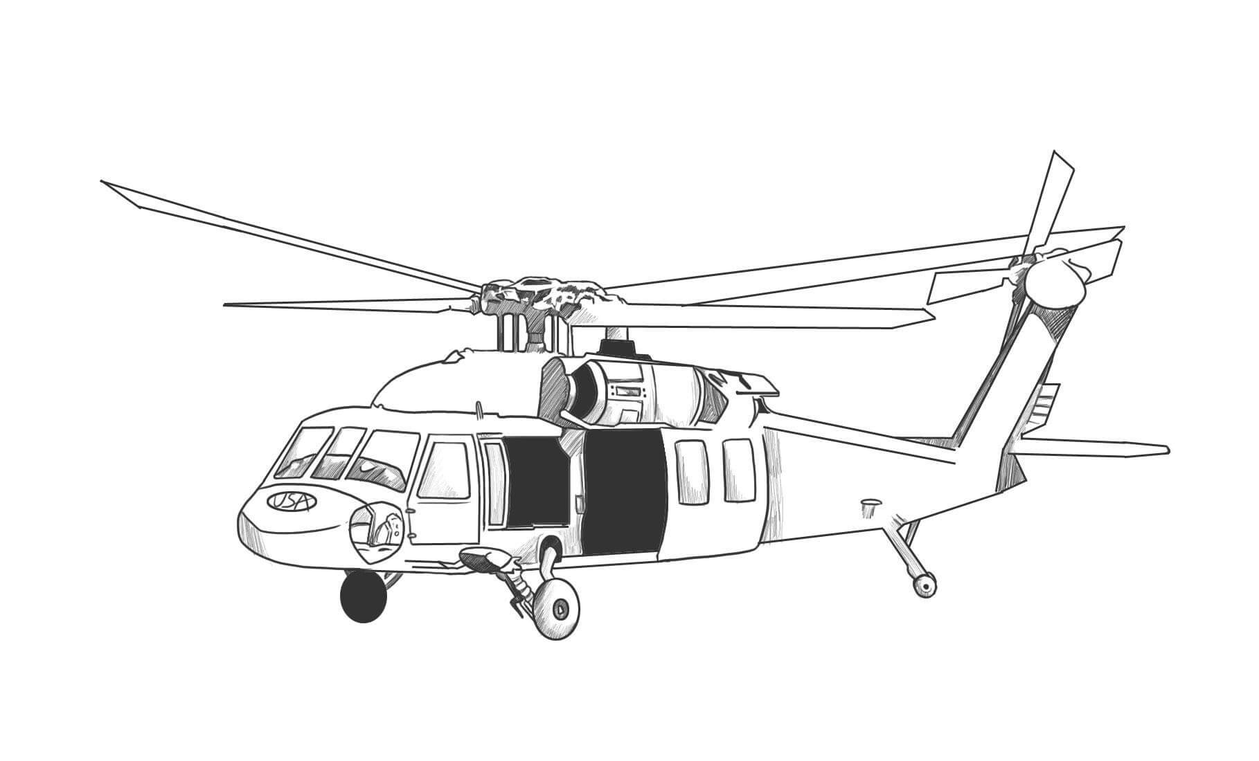 dibujo helicoptero de rescate para imprimir y colorear