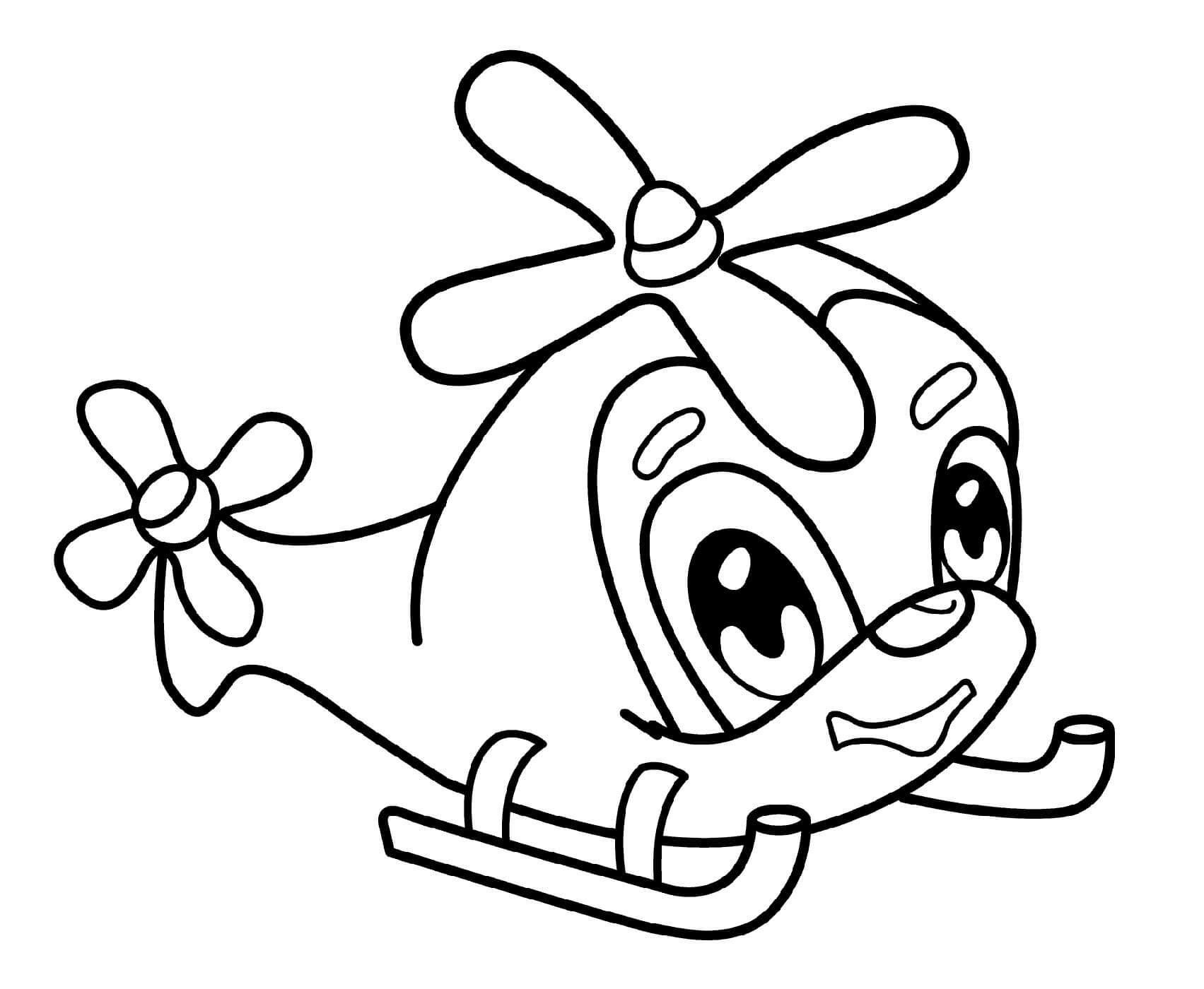 dibujo helicoptero facil para imprimir y colorear