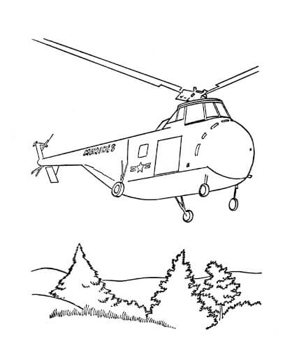 dibujo helicoptero fofo para imprimir y colorear