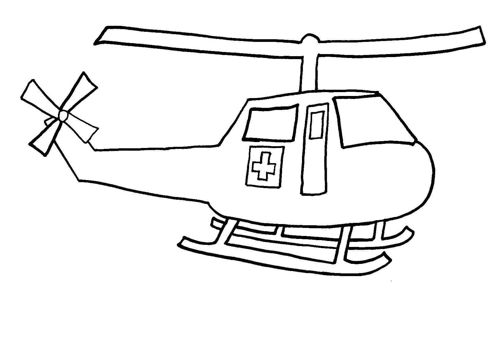 dibujo helicoptero sencillo para imprimir y colorear
