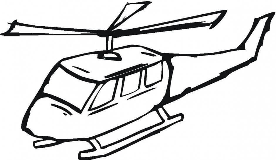 dibujo helicoptero volando alto para imprimir y colorear