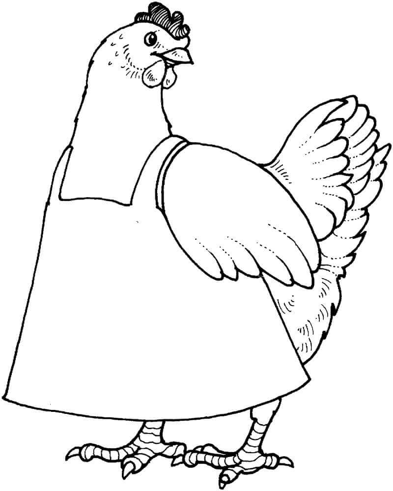 Hen para Colorear