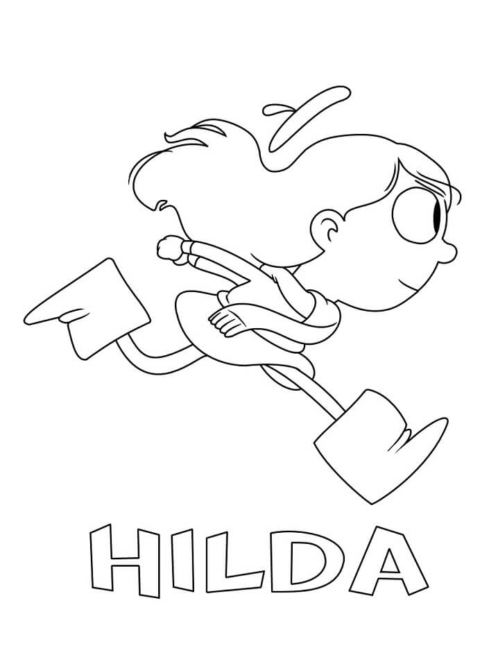 Dibujo de Hilda Corriendo para Colorear y Imprimir