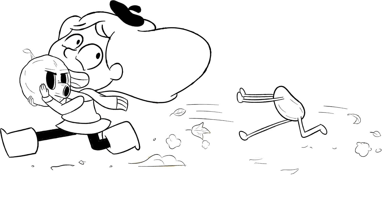Dibujo de Hilda Corriendo y Asustada para Colorear y Imprimir