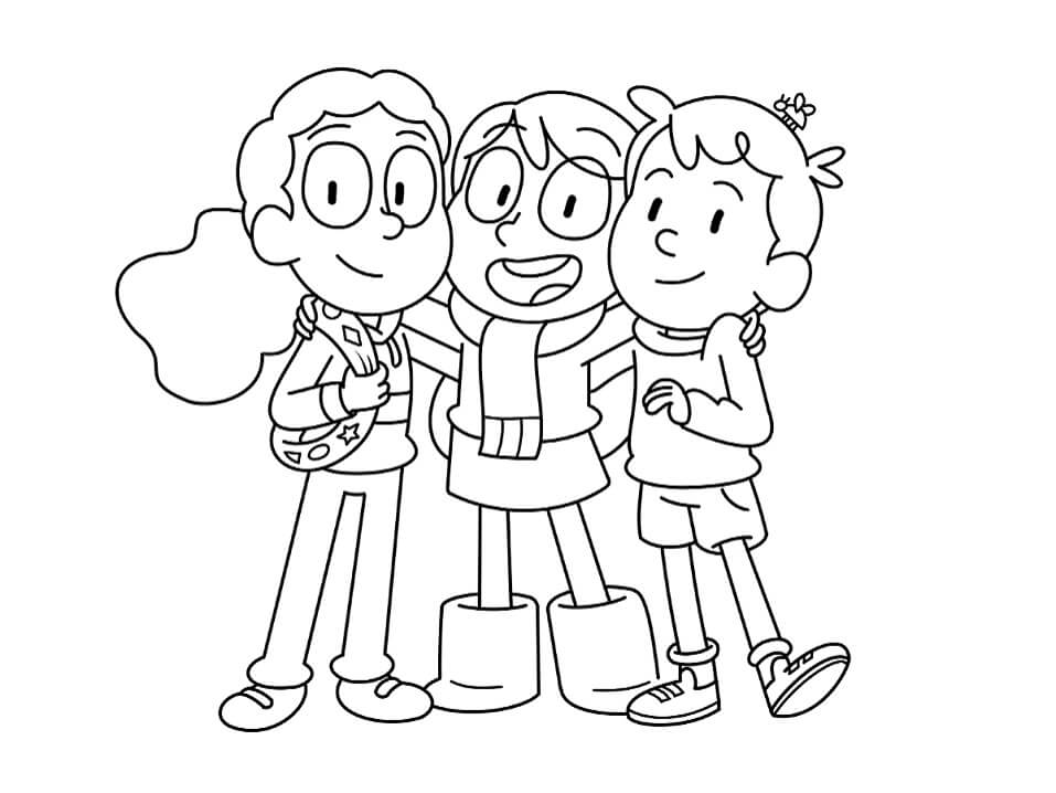 Dibujo de Hilda Frida y David Sonriendo para Colorear y Imprimir