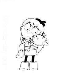Dibujo de Hilda Sosteniendo Una Ramita para Colorear y Imprimir