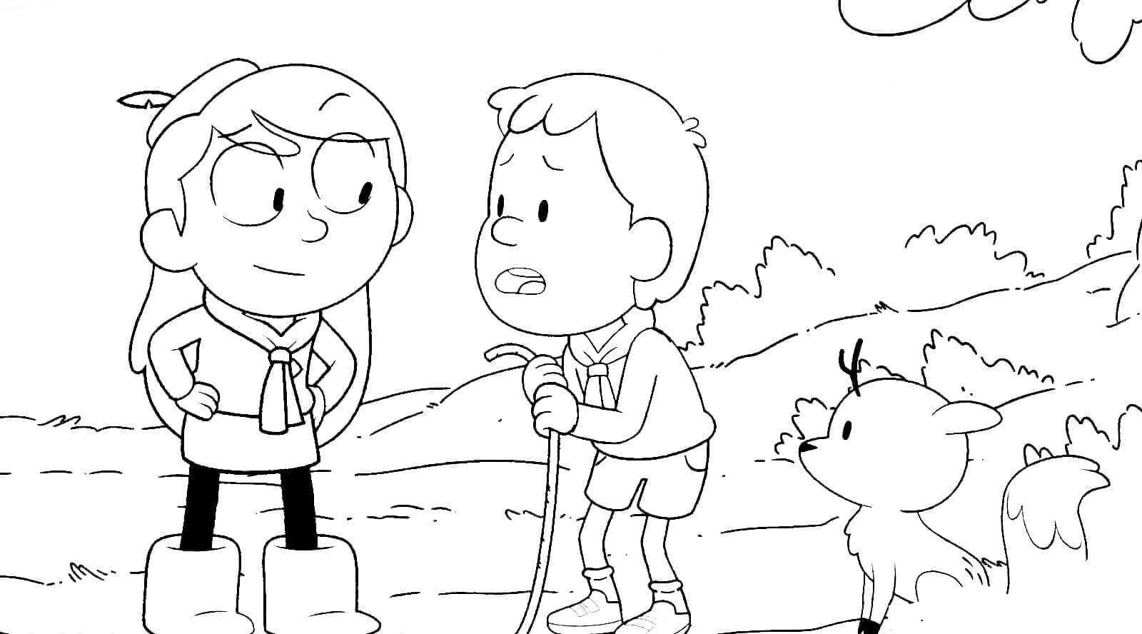 Dibujo de Hilda y David Twig para Colorear y Imprimir