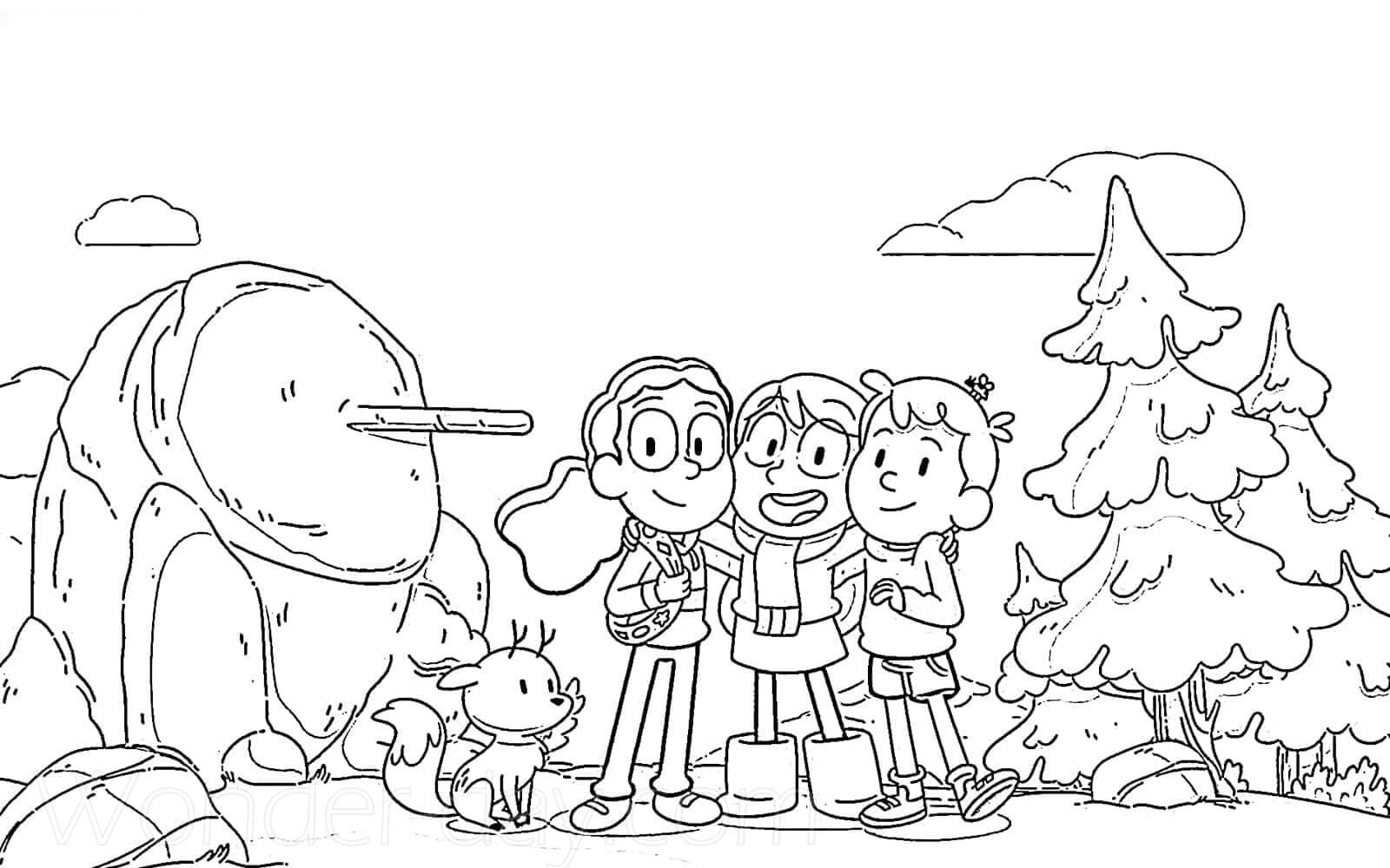 Dibujo de Hilda y Sus Amigos para Colorear y Imprimir