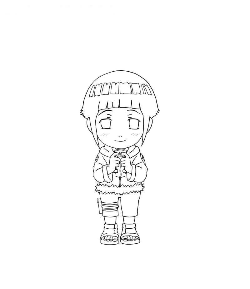 Dibujo de Chibi Hinata para Colorear y Imprimir