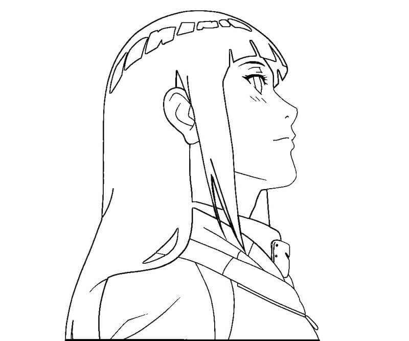 Dibujo de Hinata Divertida para Colorear y Imprimir