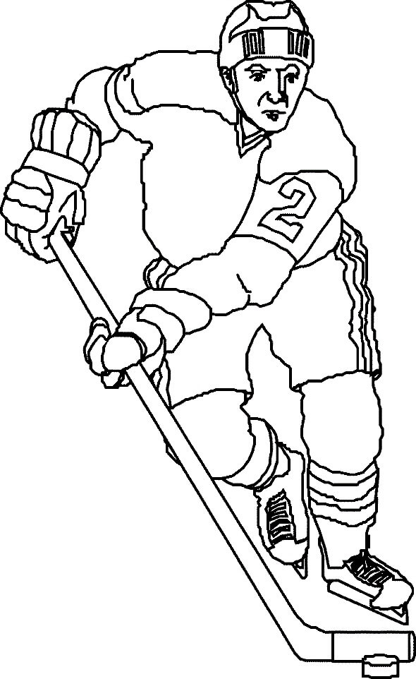 Dibujo de Dibujo Del Jugador de Hockey para Colorear y Imprimir