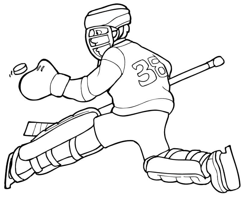 Dibujo de Gran Jugador de Hockey para Colorear y Imprimir