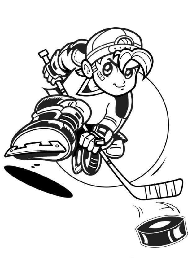 Dibujo de Gran Jugadores de Hockey para Colorear y Imprimir