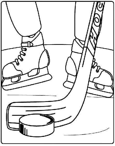 Dibujo de Hockey Basíco para Colorear y Imprimir