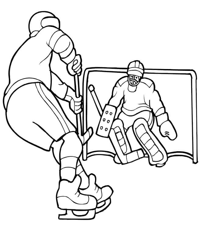 Dibujo de Jugador de Hockey sobre Hielo para Colorear y Imprimir